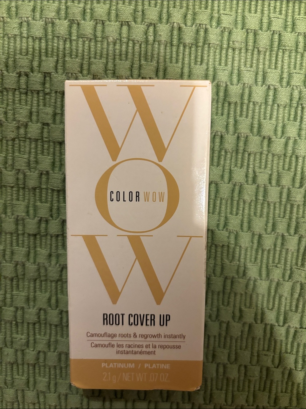 Color Wow Root Cover Up 2.1g Root Touch Up Powder Hair Concealer PLATINUM NIB